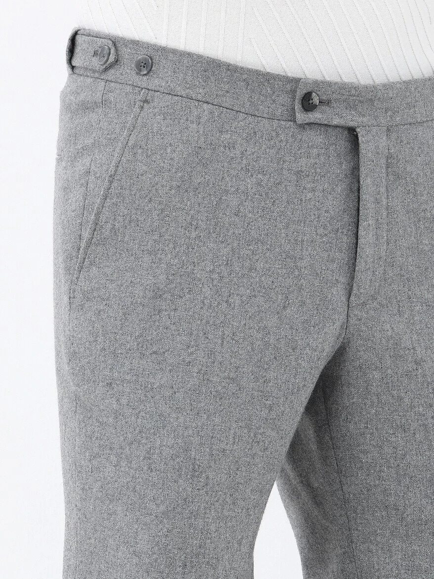 Grey Plain Modern Fit Wool Blended Suit - 6