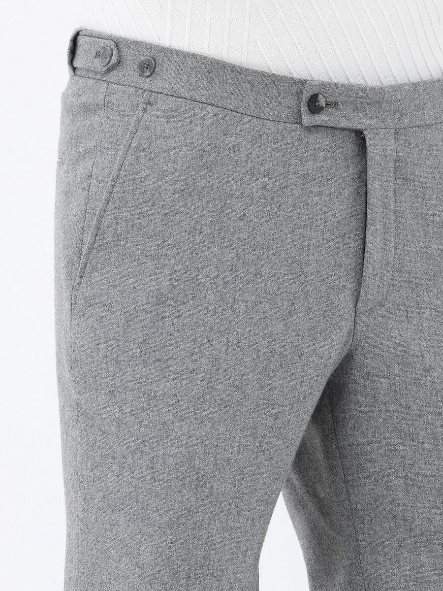 Grey Plain Modern Fit Wool Blended Suit - 6