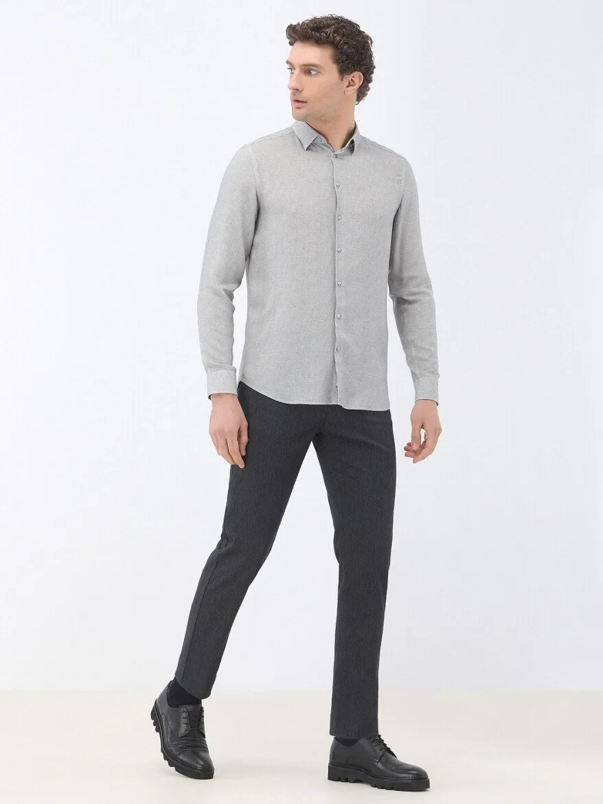 Grey Printed Regular Fit Weaving Casual Shirt - 2