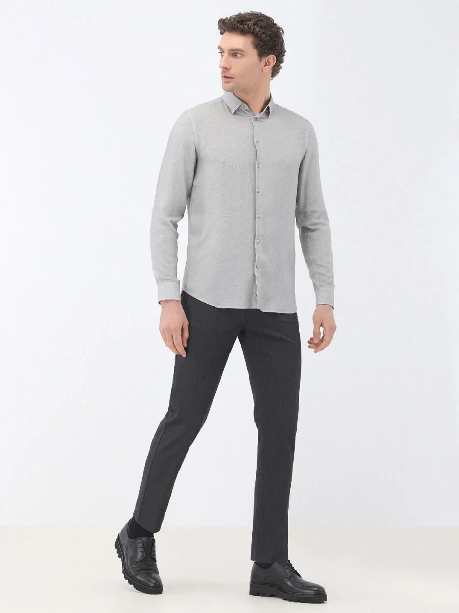 Grey Printed Regular Fit Weaving Casual Shirt - 2