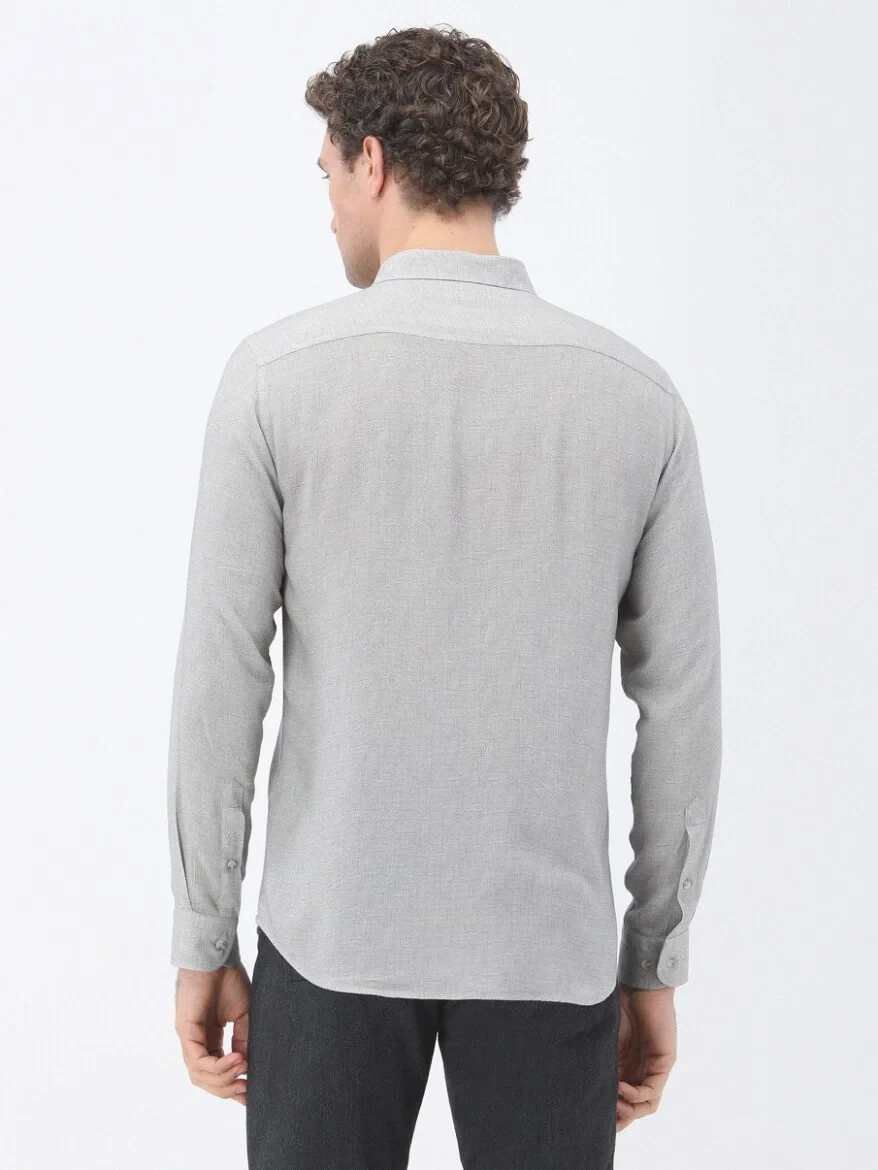 Grey Printed Regular Fit Weaving Casual Shirt - 4