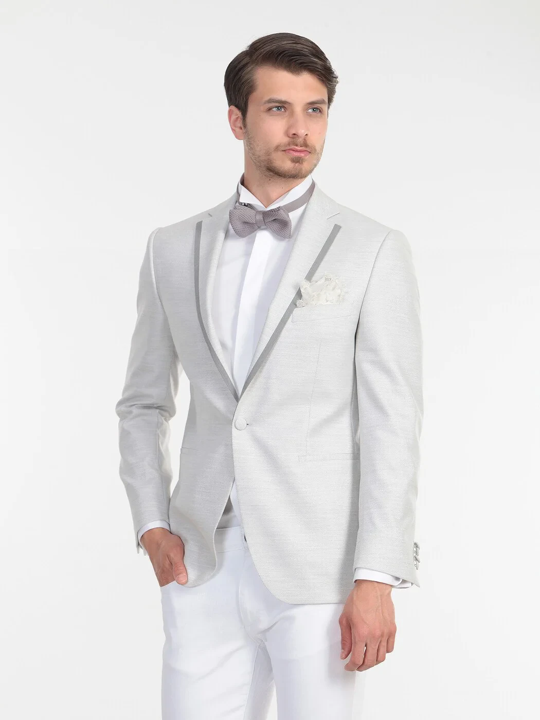 Grey Slim Fit Jacket - 3