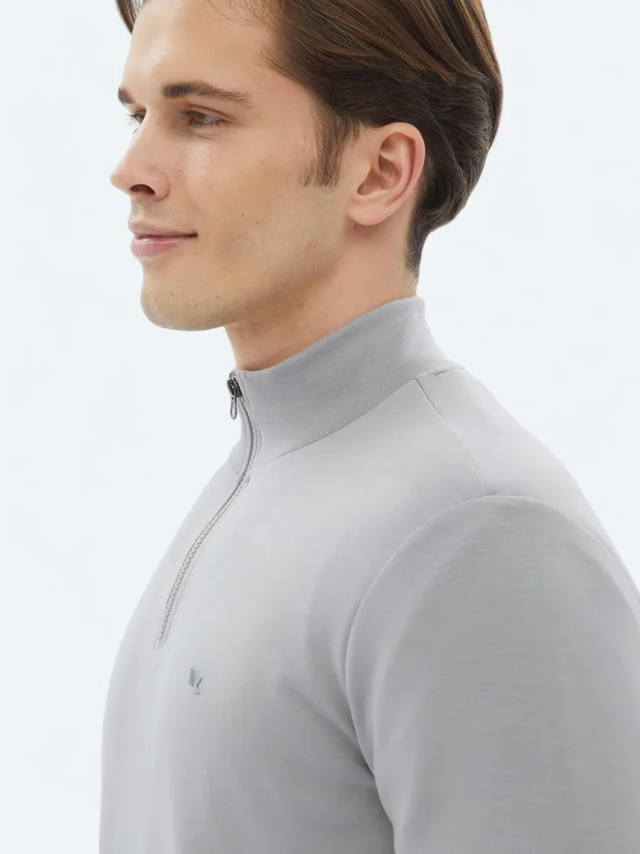 Grey Turtleneck Sweatshirt - 5