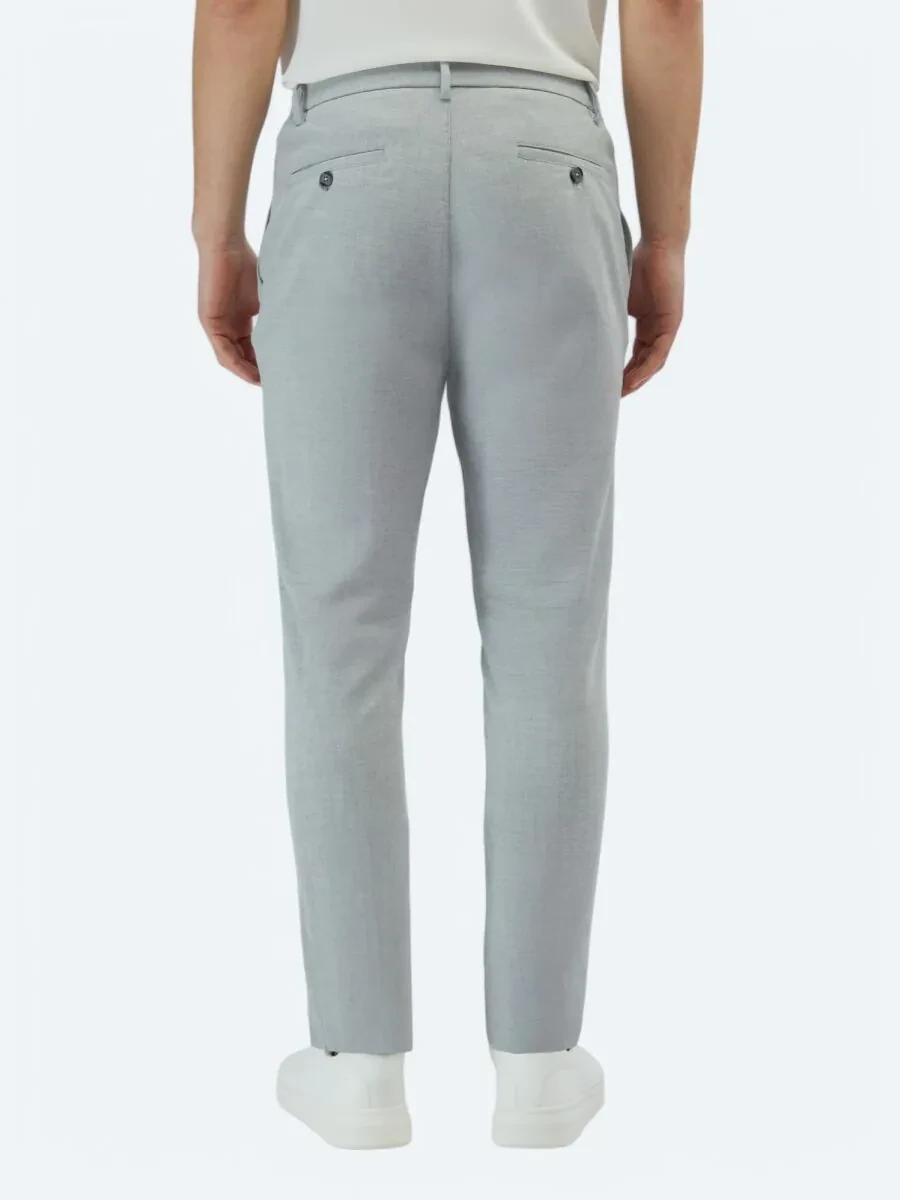 Grey Weaving Casual Trousers - 4