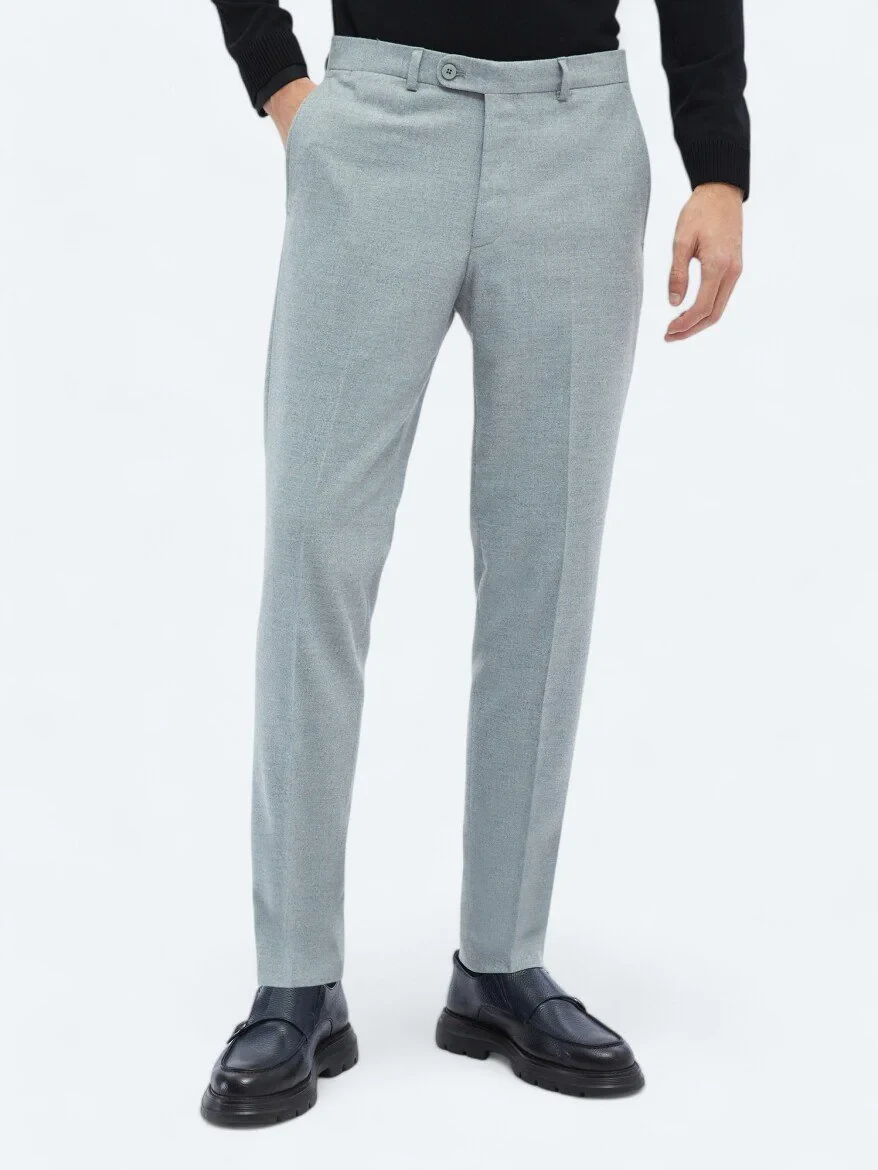 Grey Weaving Fitted Fit Classical Trousers - 3