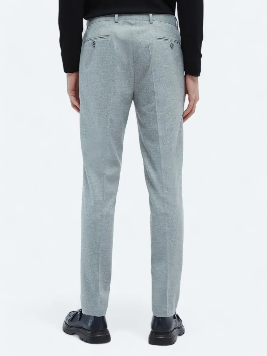 Grey Weaving Fitted Fit Classical Trousers - 5