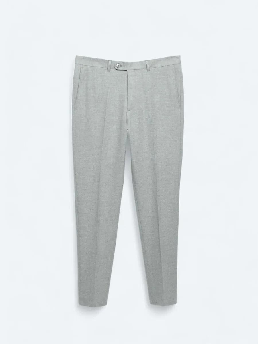 Grey Weaving Fitted Fit Classical Trousers - 6