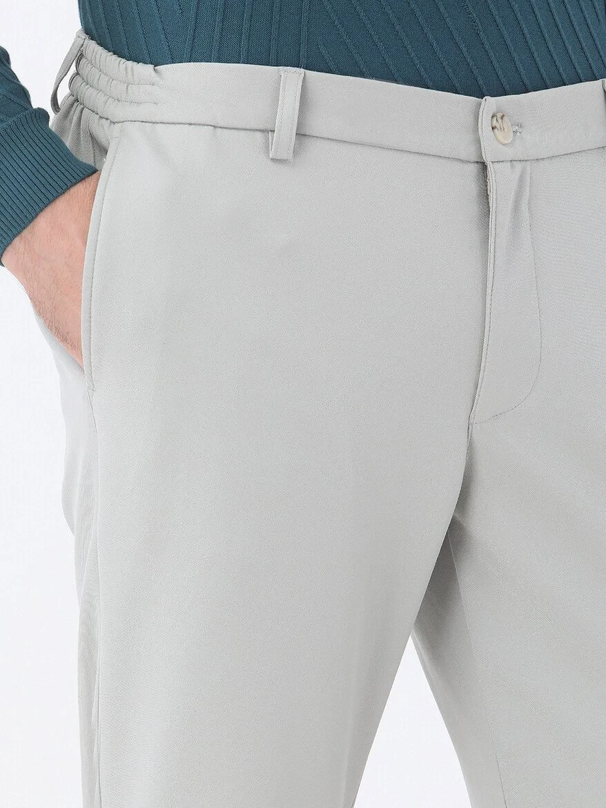 Grey Weaving Jogging Fit Casual Trousers - 3