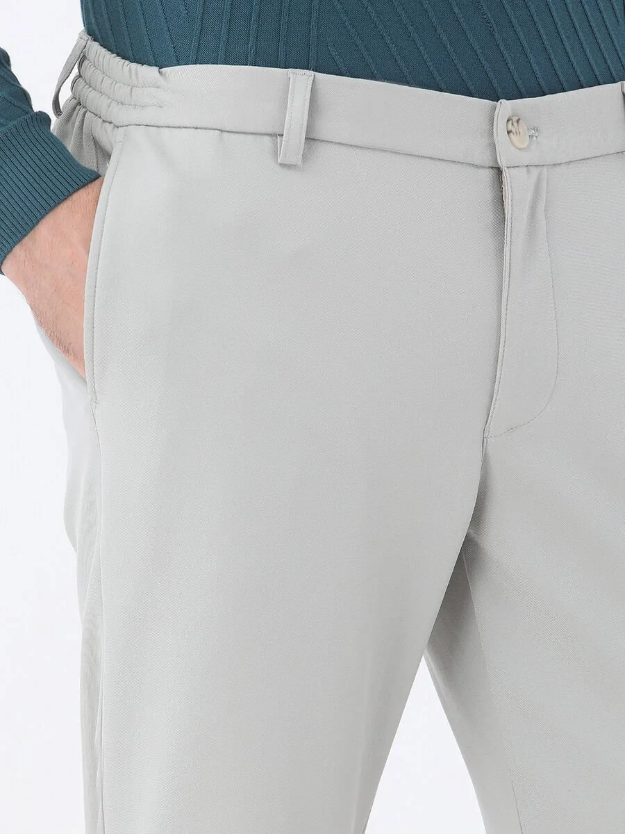 Grey Weaving Jogging Fit Casual Trousers - 3