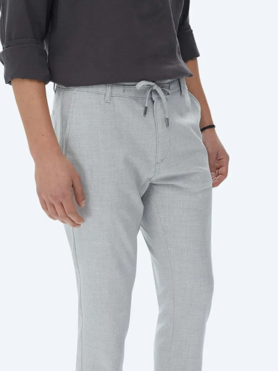 Grey Weaving Jogging Fit Casual Trousers - 3