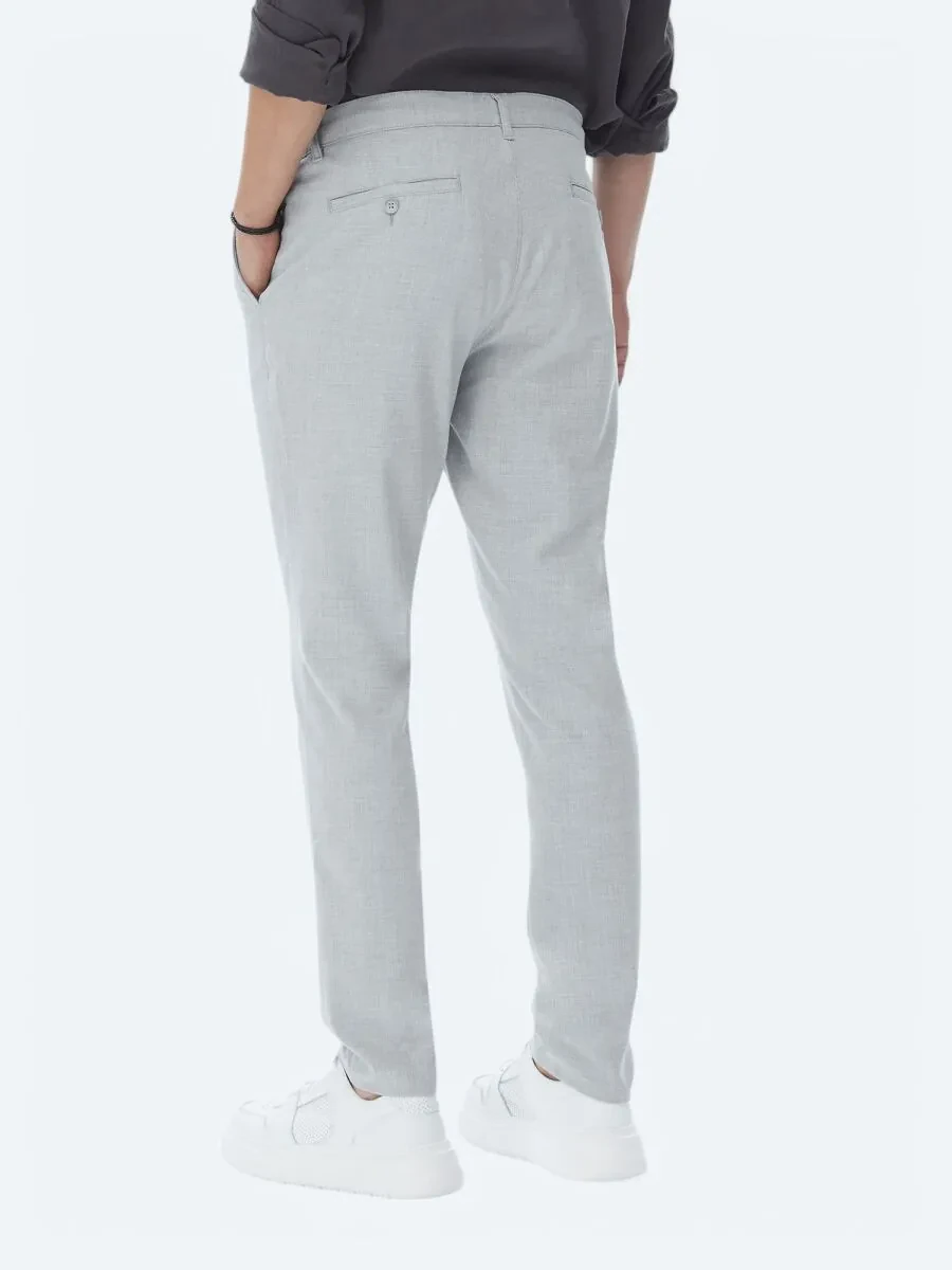 Grey Weaving Jogging Fit Casual Trousers - 5