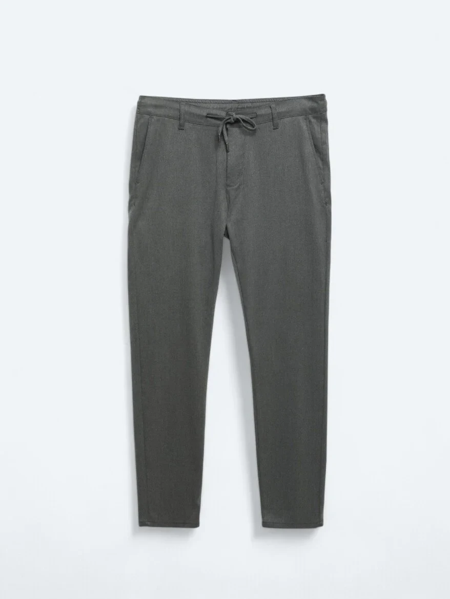 Grey Weaving Jogging Fit Casual Trousers - 6