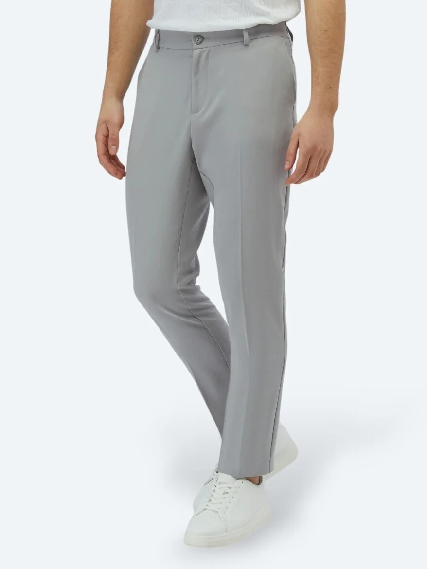 Grey Weaving Jogging Fit Casual Trousers - 3