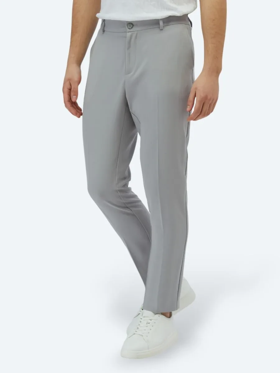 Grey Weaving Jogging Fit Casual Trousers - 3