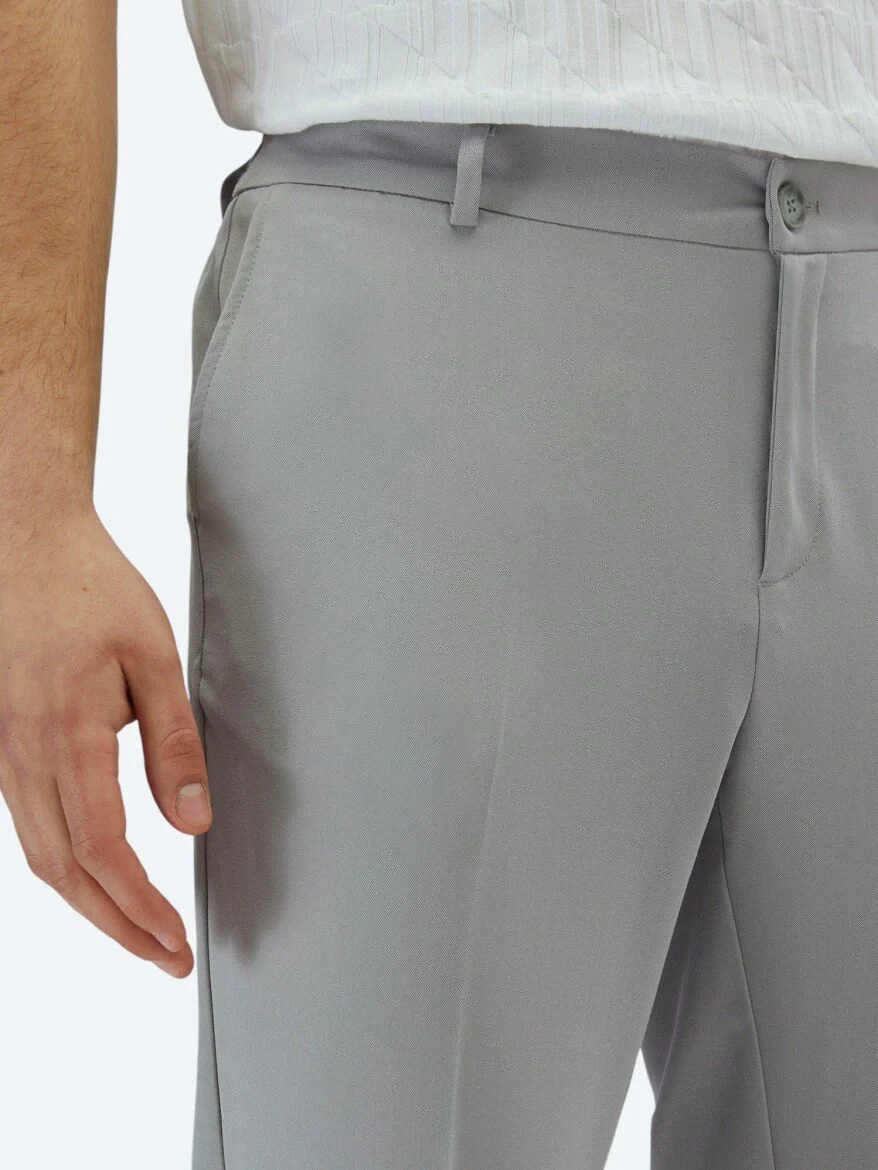 Grey Weaving Jogging Fit Casual Trousers 
