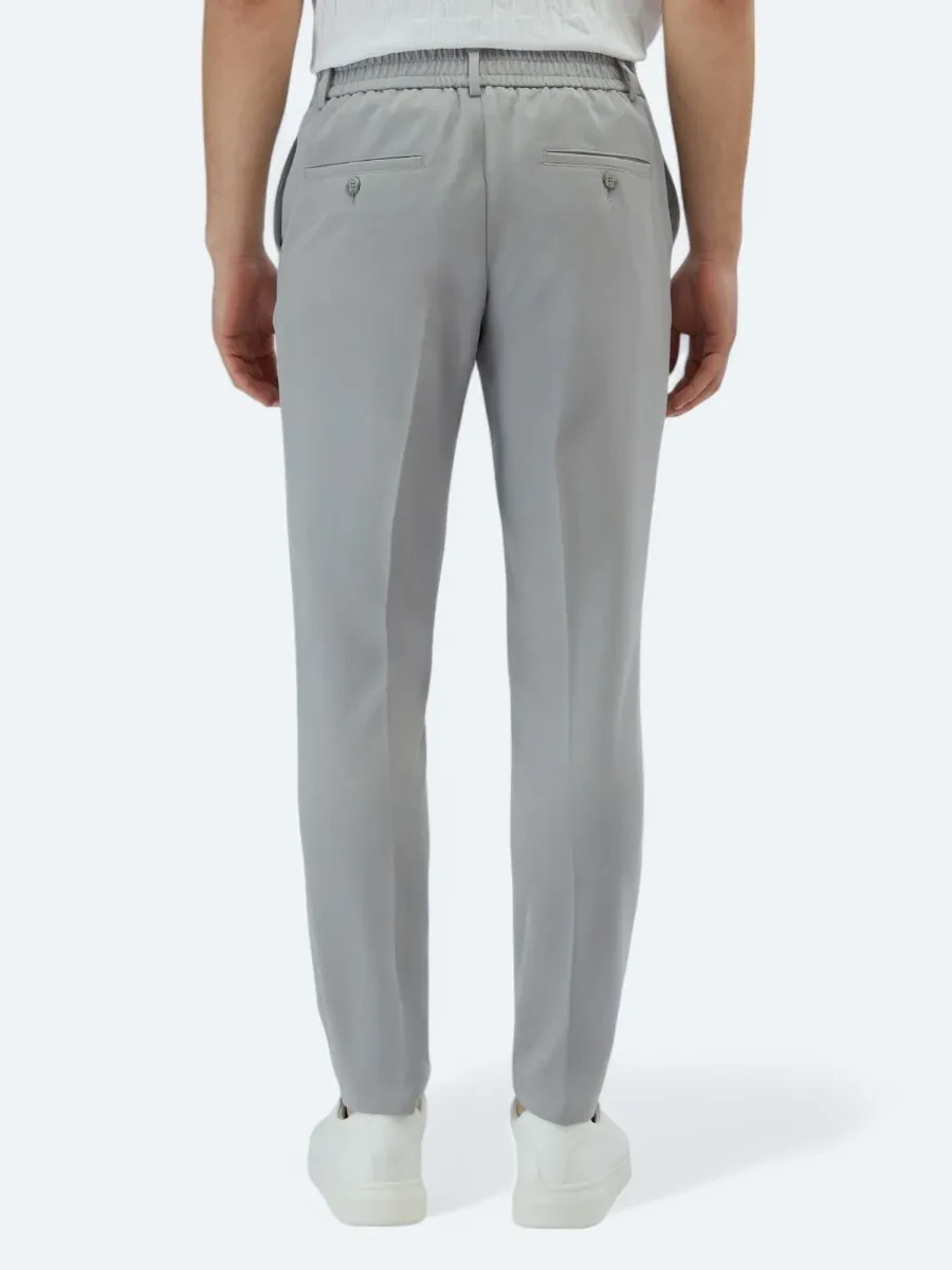 Grey Weaving Jogging Fit Casual Trousers - 5