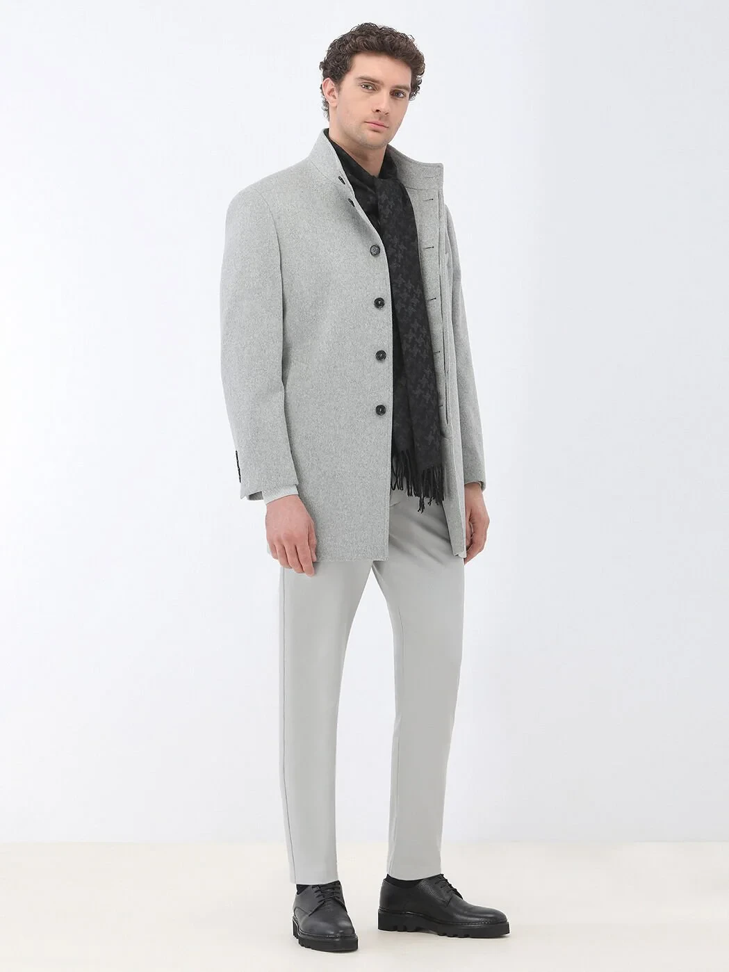 Grey Weaving Overcoat - 2