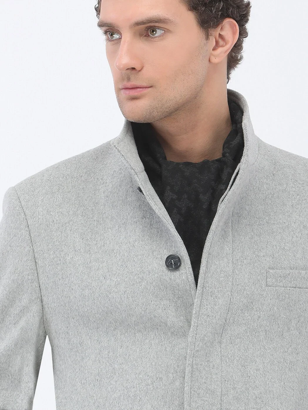 Grey Weaving Overcoat - 3