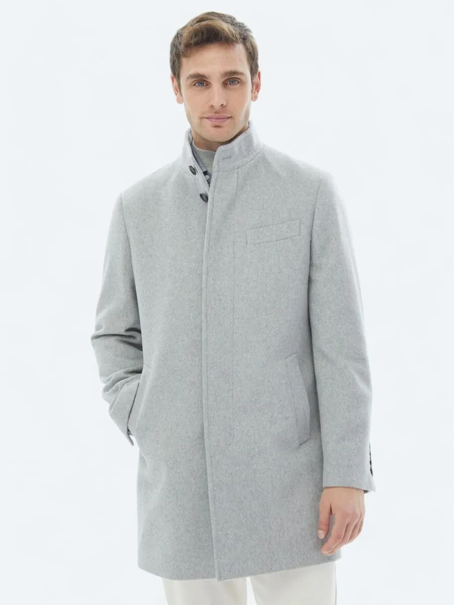 Grey Weaving Overcoat - 2
