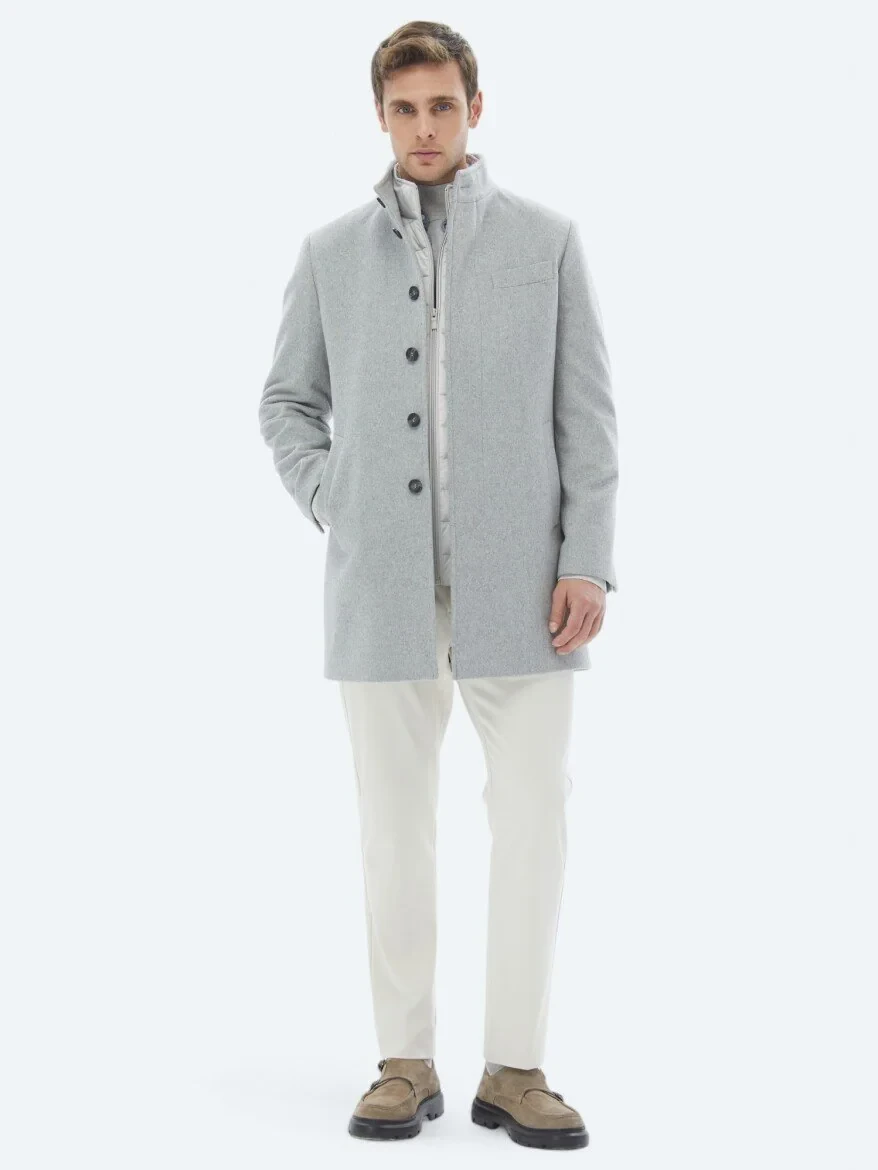 Grey Weaving Overcoat - 3