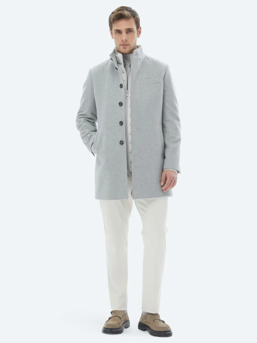 Grey Weaving Overcoat - 3