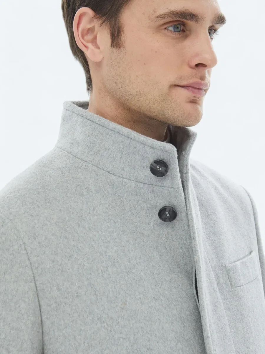 Grey Weaving Overcoat - 7