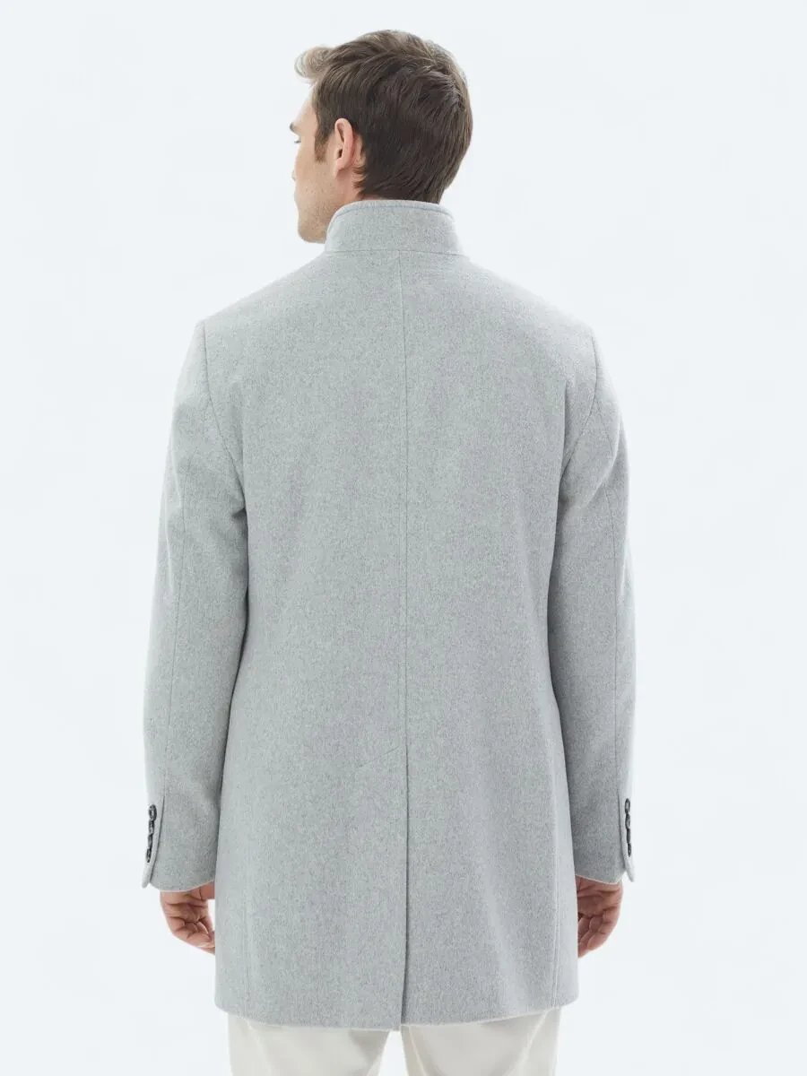 Grey Weaving Overcoat - 9