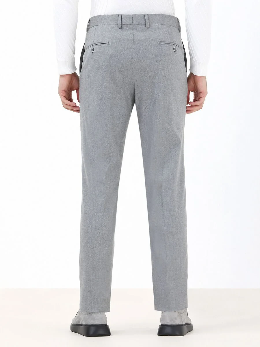 Grey Weaving Regular Fit Classical Trousers - 4