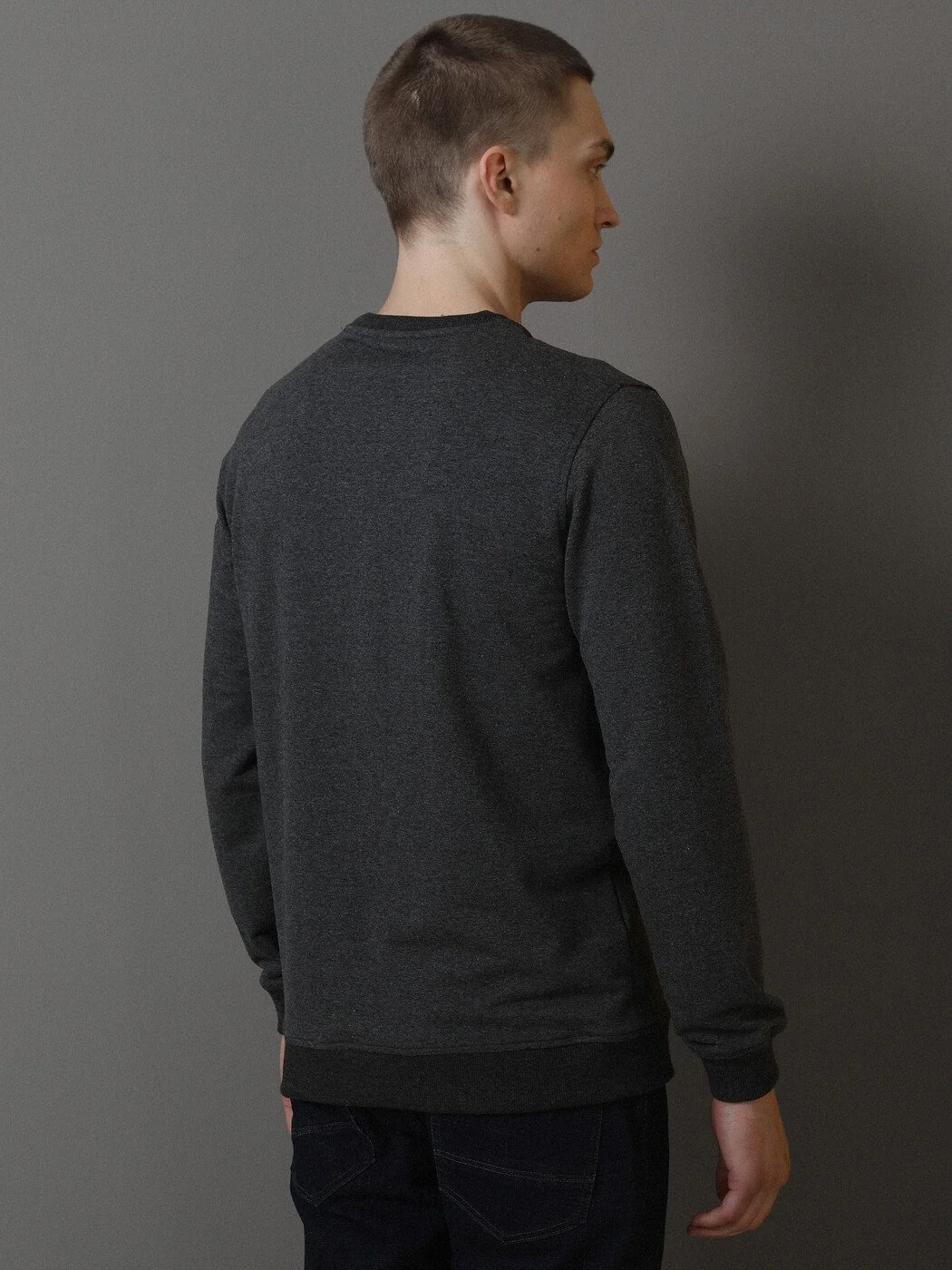 Gri Baskılı Sweatshırt - 5