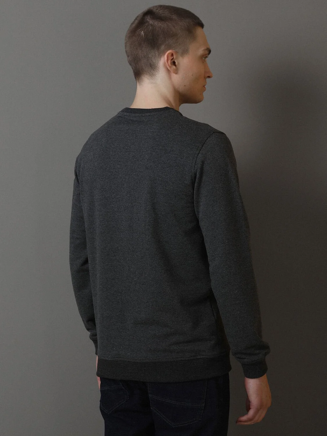 Gri Baskılı Sweatshırt - 5