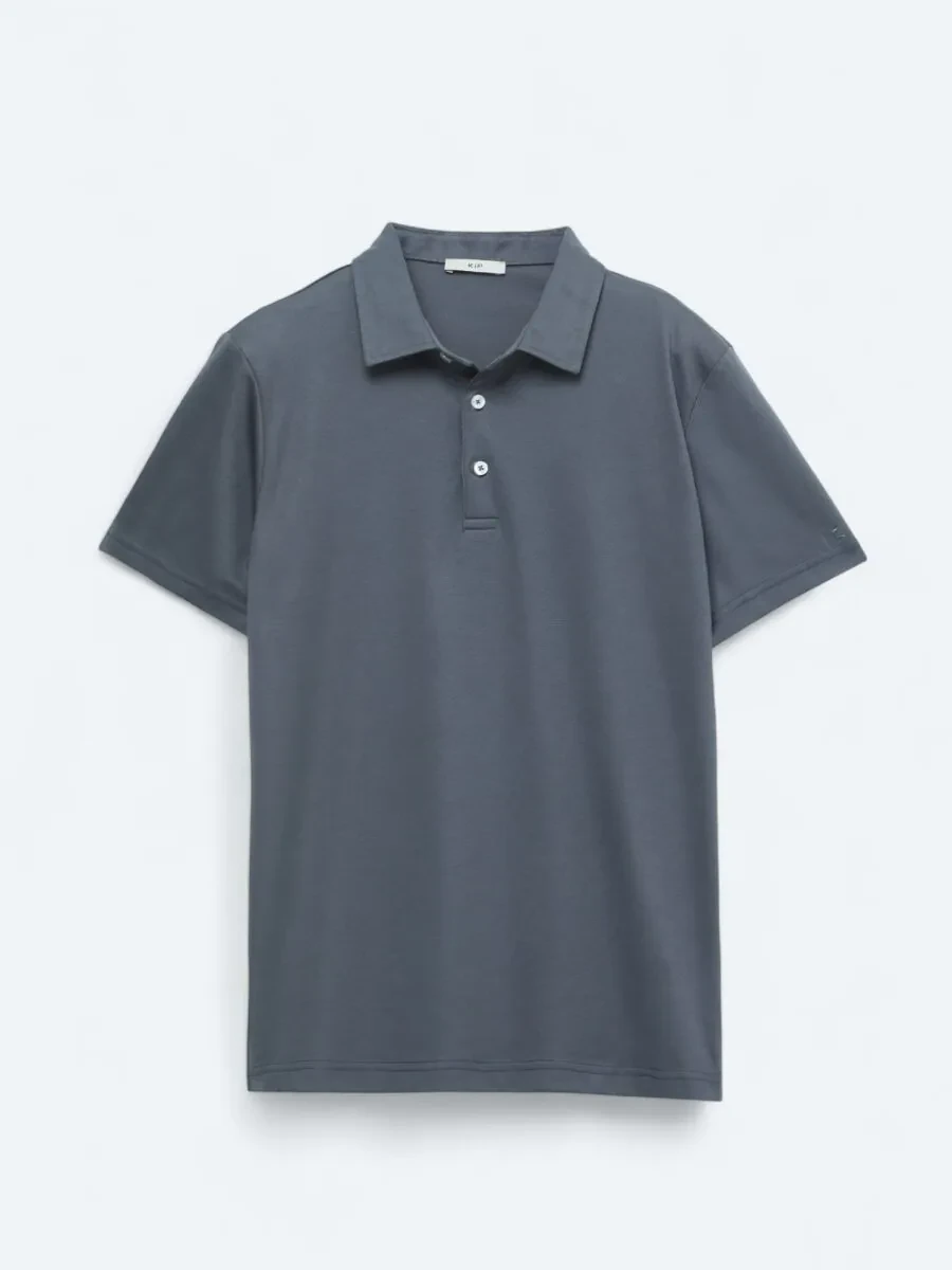 Gri Bisiklet Yaka Pamuk Karışımlı T-Shirt - 1
