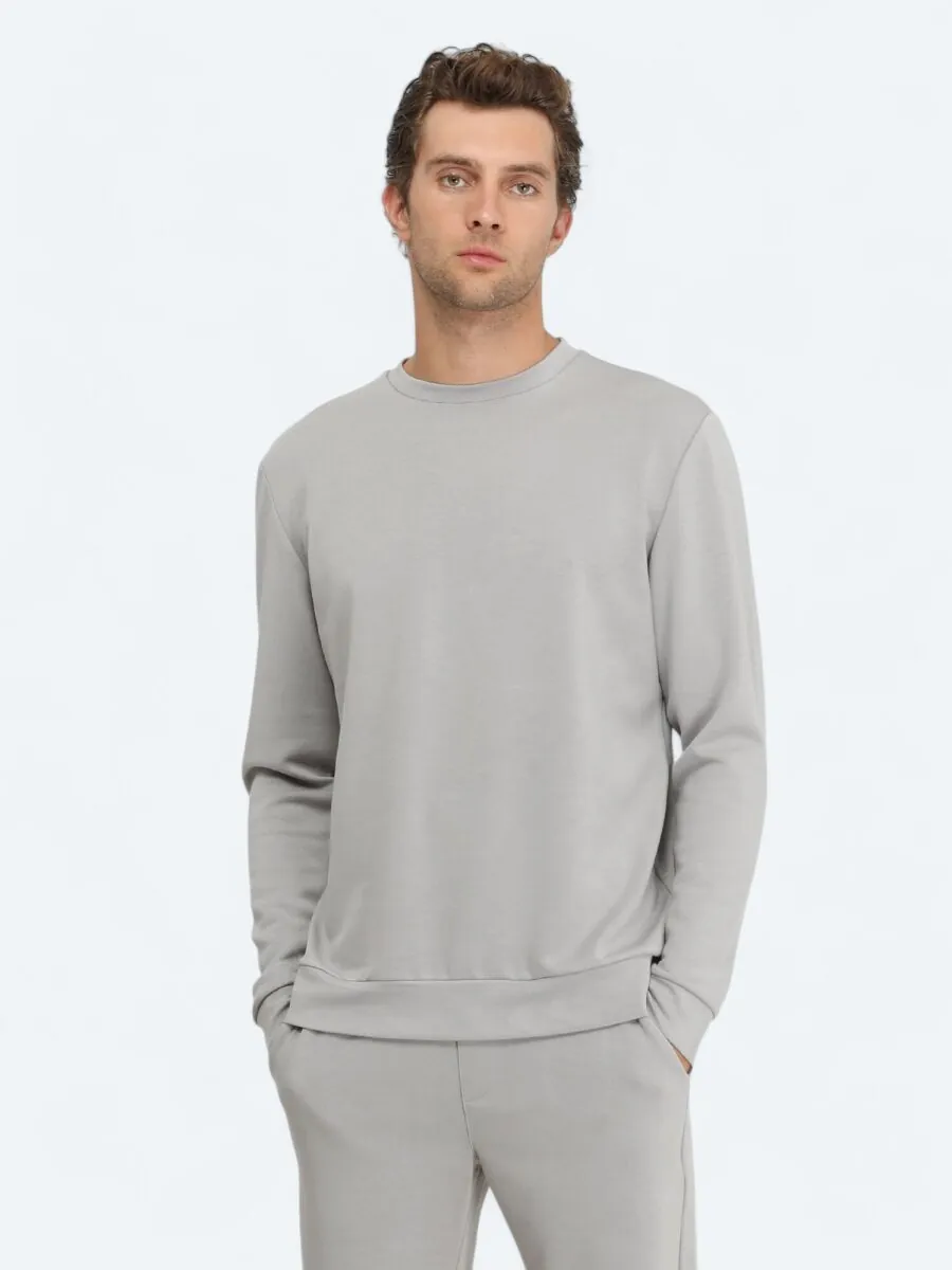 Gri Bisiklet Yaka Sweatshırt - 1