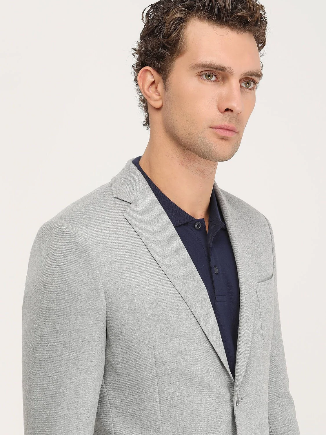 Gri Desenli Modern Fit Ceket - 3