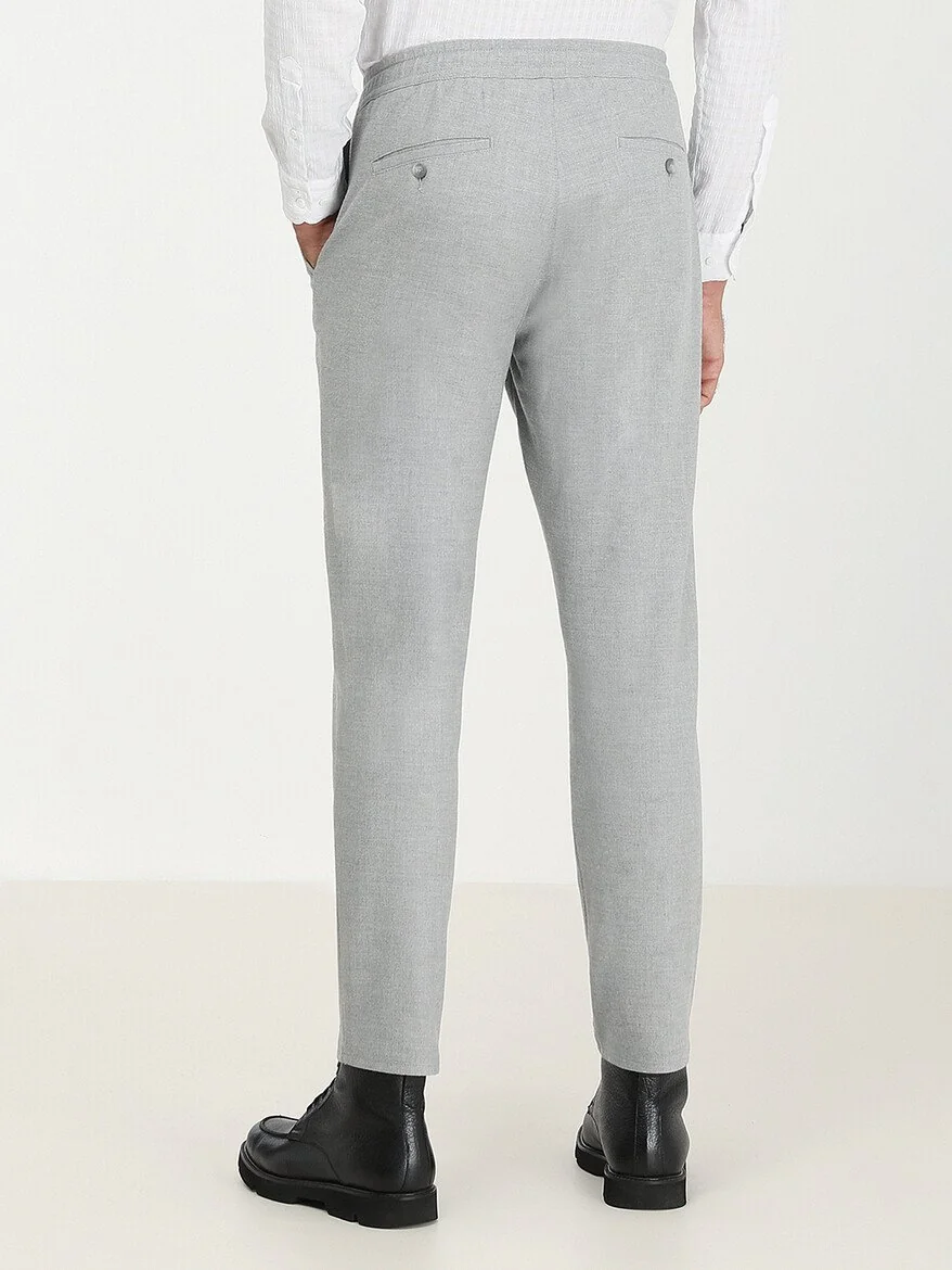 Gri Dokuma Jogging Fit Casual Pantolon - 5
