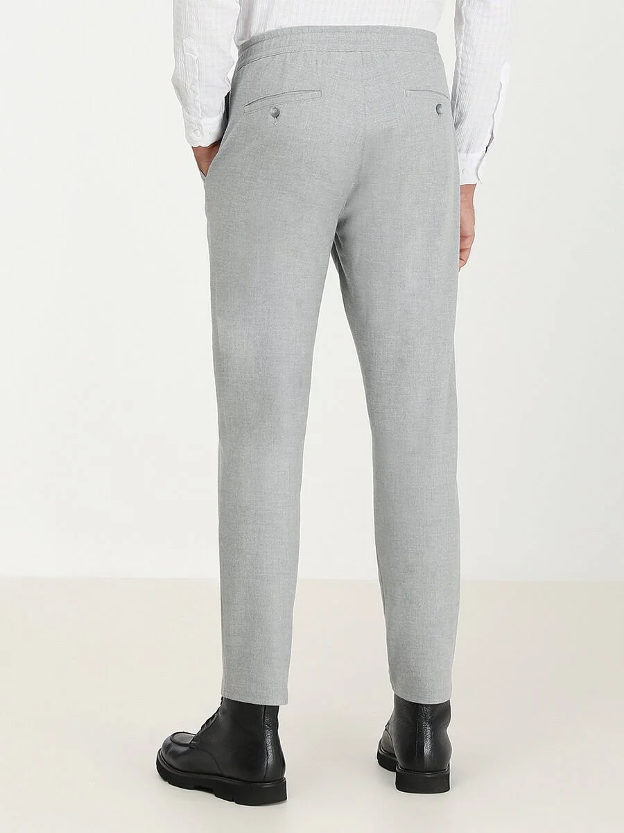 Gri Dokuma Jogging Fit Casual Pantolon - 5