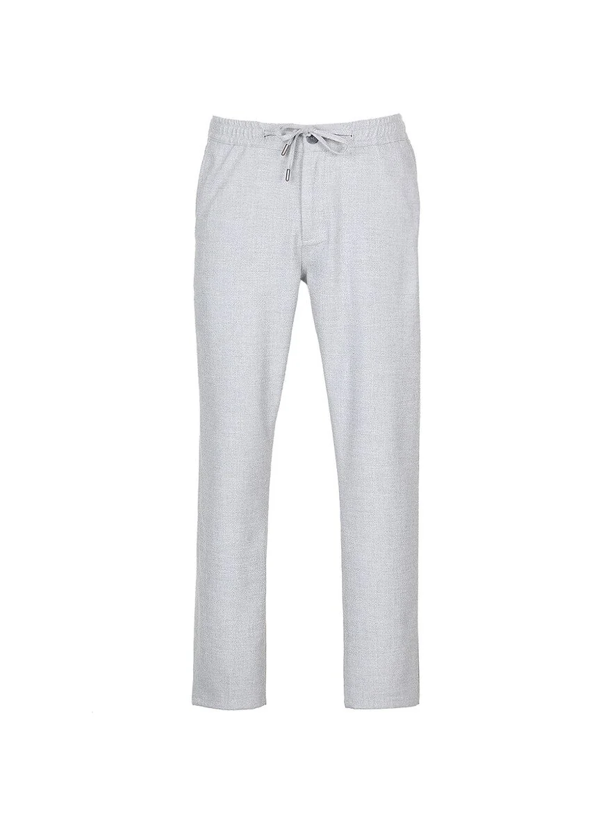 Gri Dokuma Jogging Fit Casual Pantolon - 6