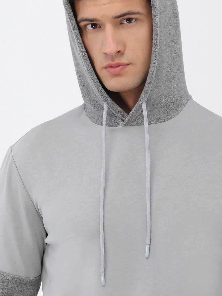 Gri Kapüşonlu Sweatshırt - 3