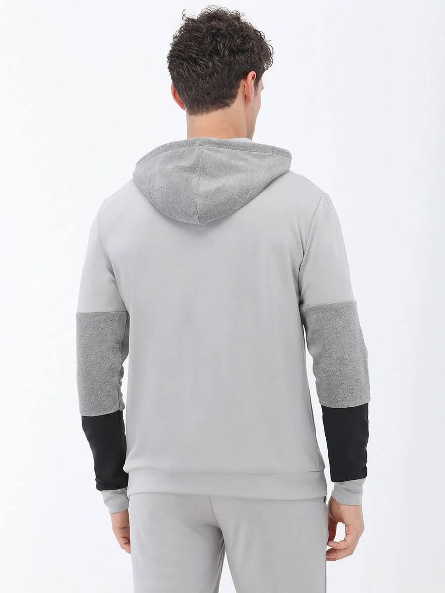 Gri Kapüşonlu Sweatshırt - 4