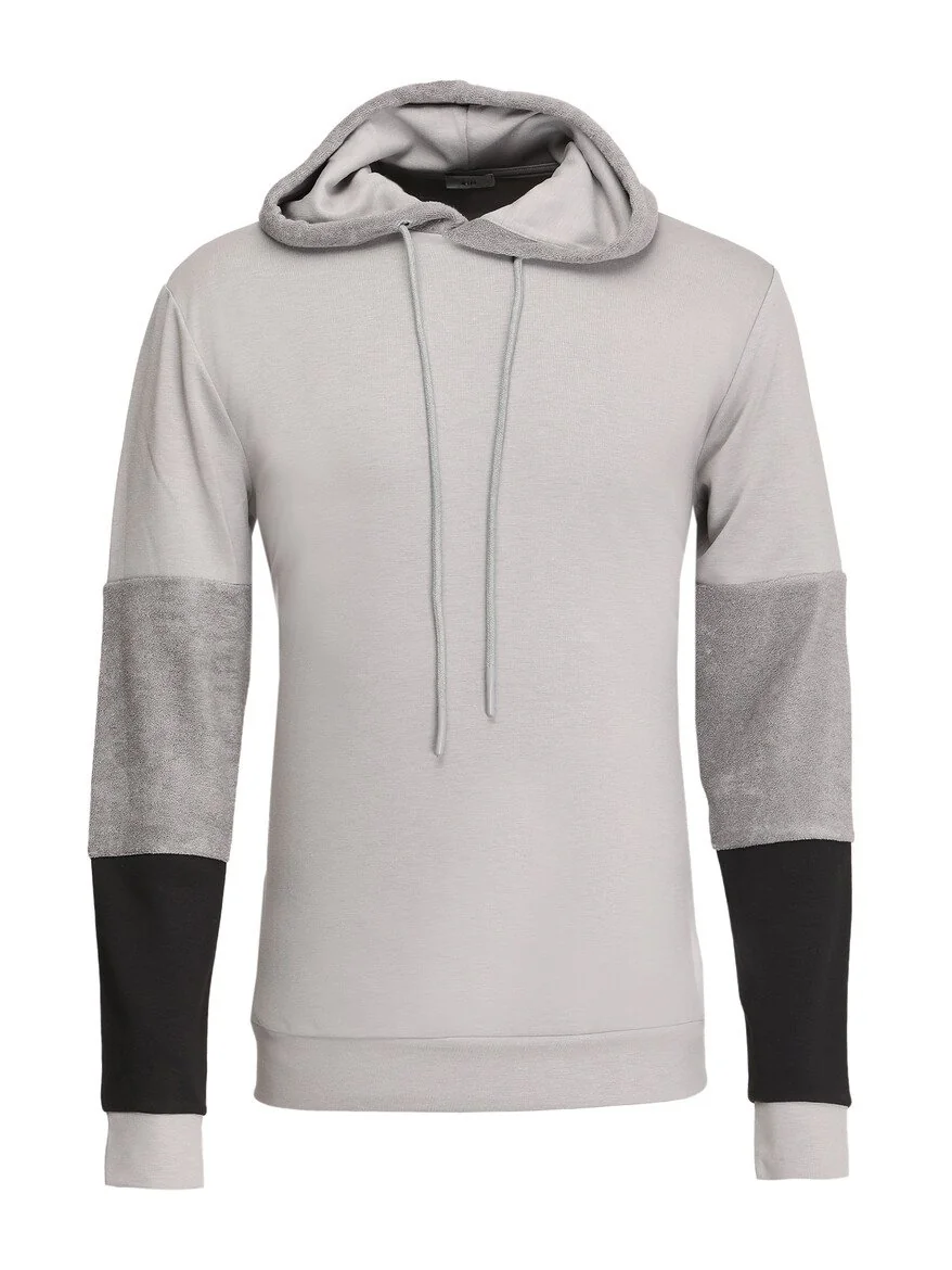 Gri Kapüşonlu Sweatshırt - 5