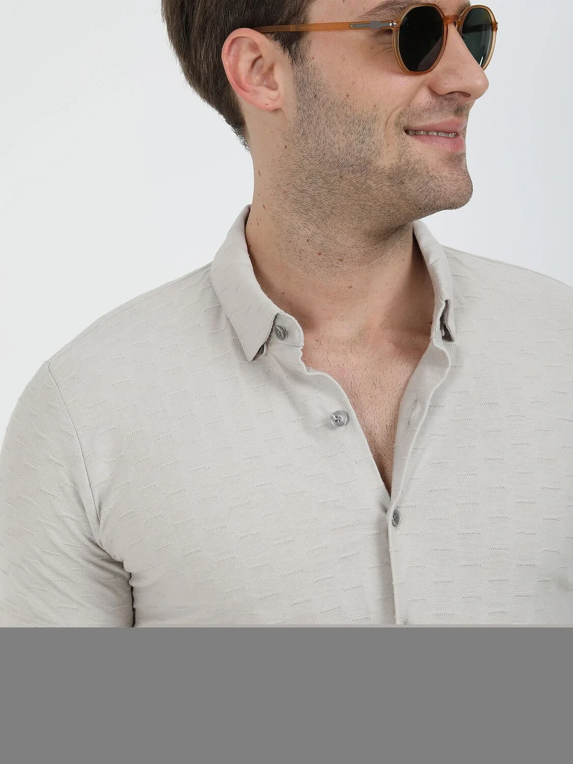 Gri Regular Fit Casual %100 Pamuk Gömlek - 2