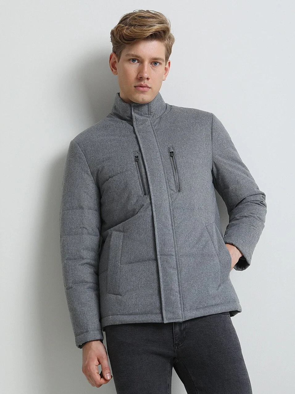 Gri Regular Fit Spor Ceket - 3