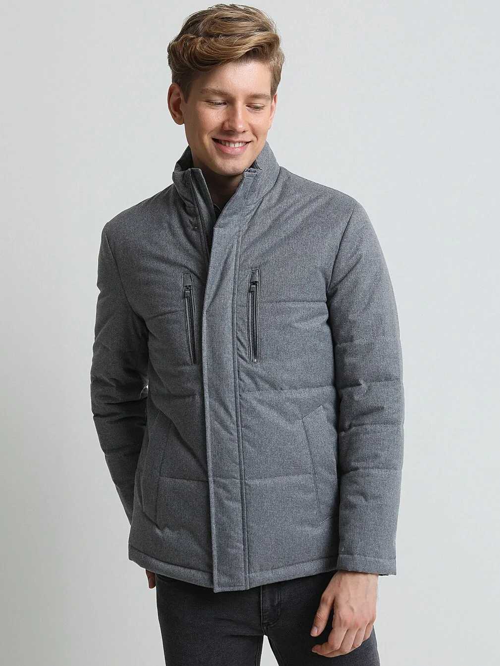 Gri Regular Fit Spor Ceket - 4