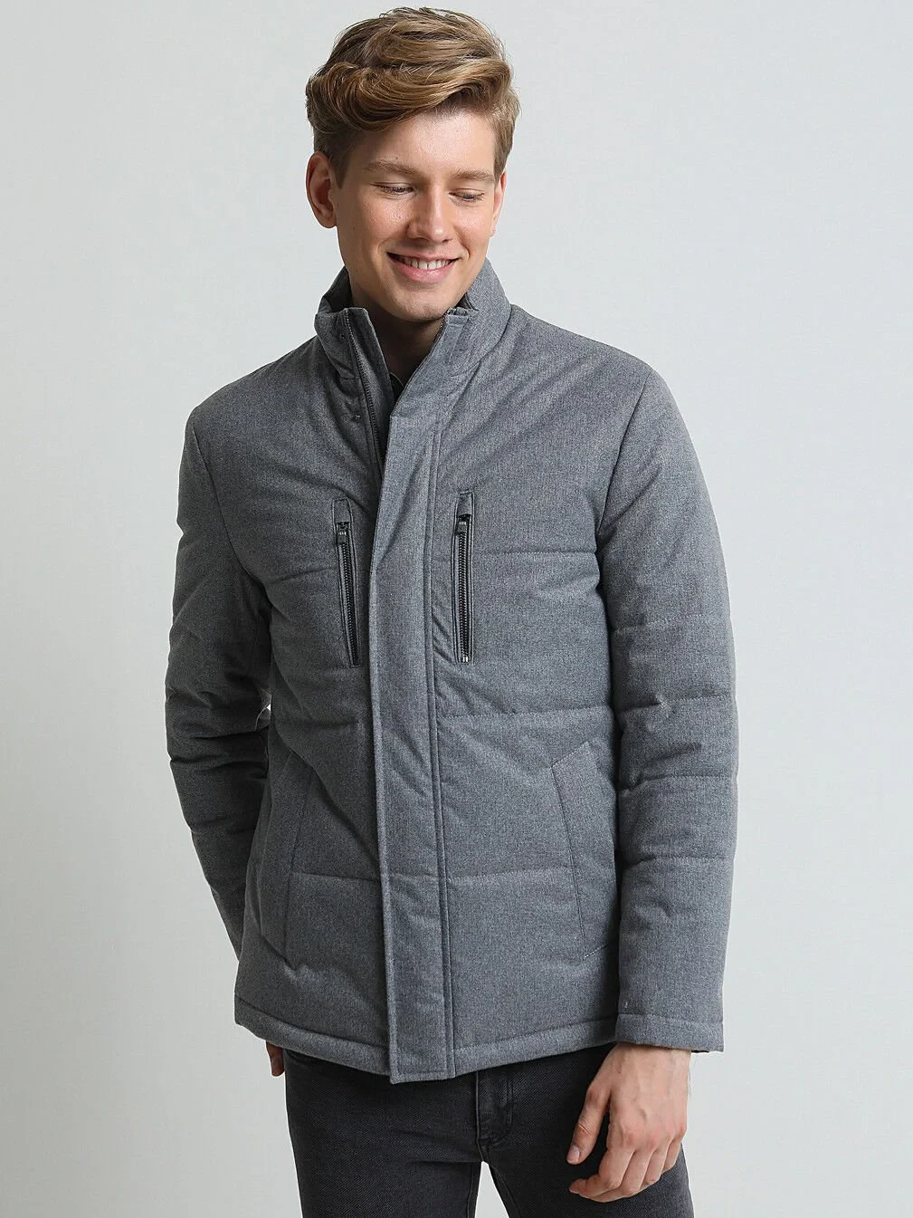 Gri Regular Fit Spor Ceket - 4