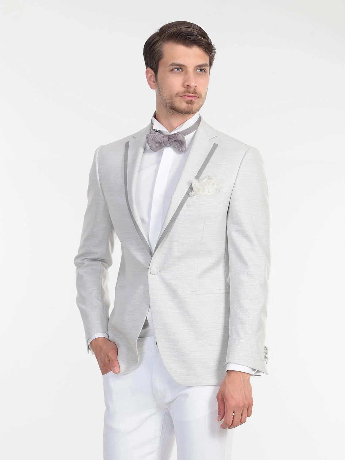 Gri Slim Fit Ceket - 3