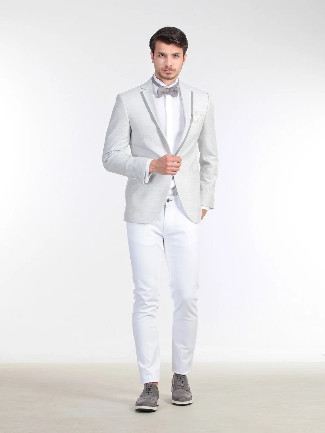 Gri Slim Fit Ceket - 4