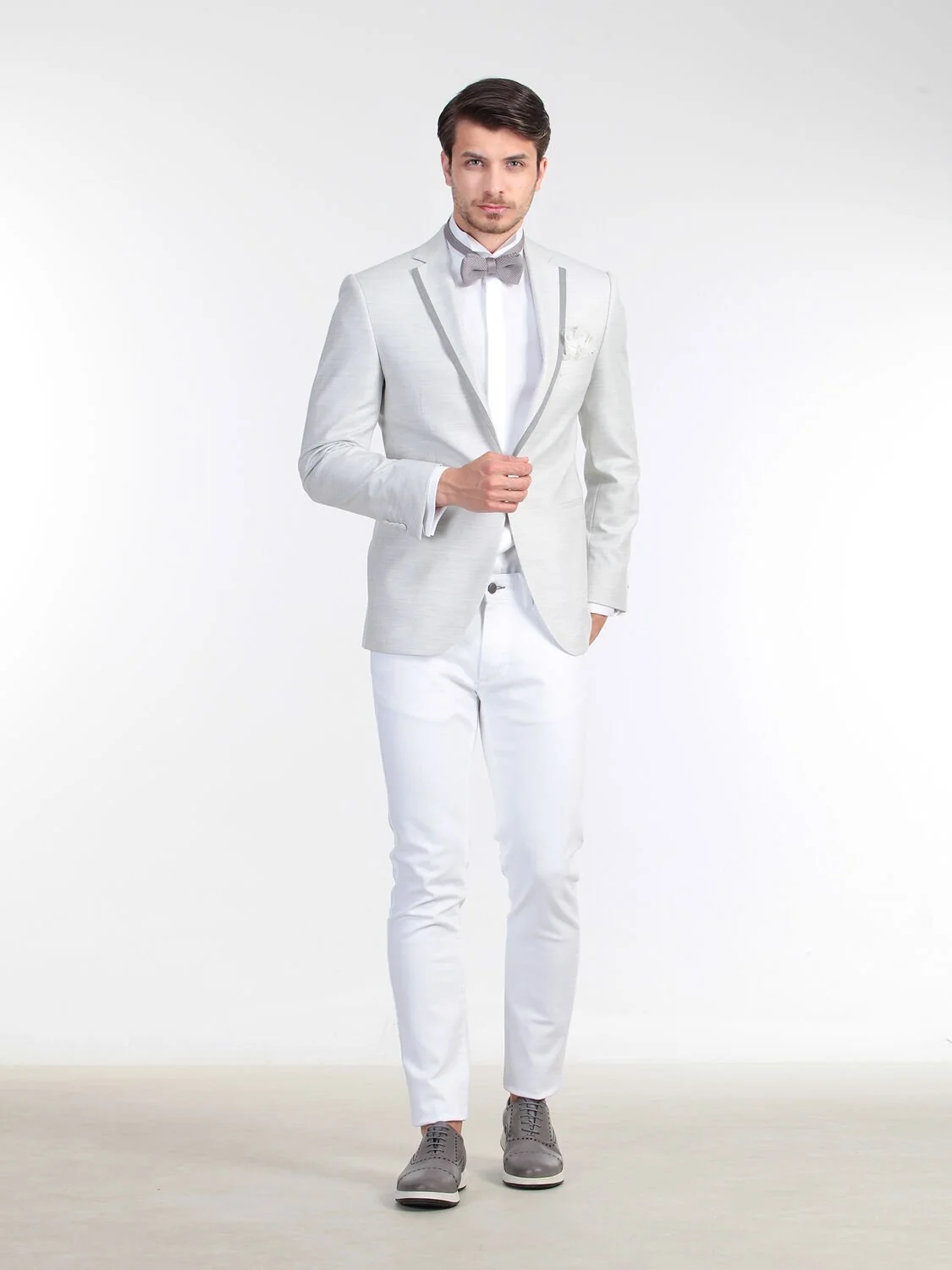 Gri Slim Fit Ceket - 4
