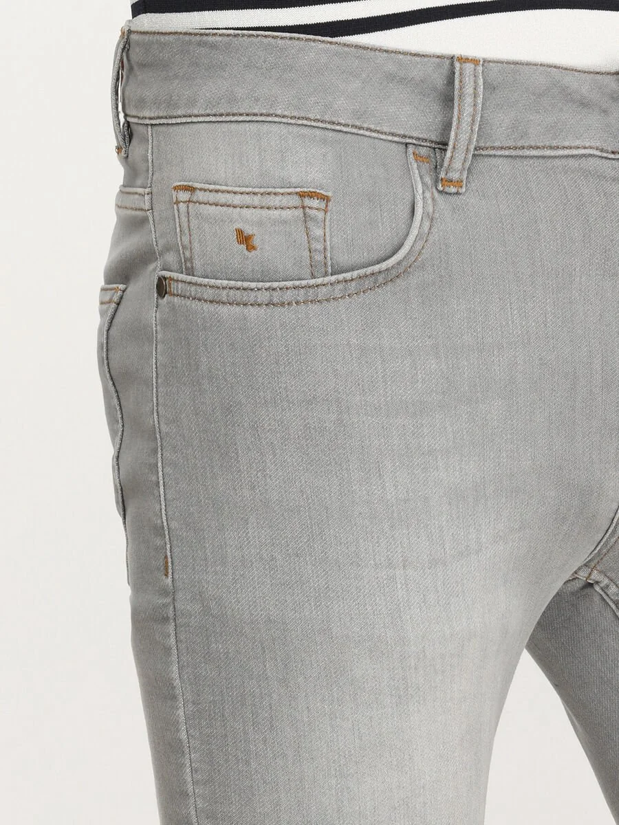 Gri Slim Fit Denim Pamuk Karışımlı Pantolon - 3