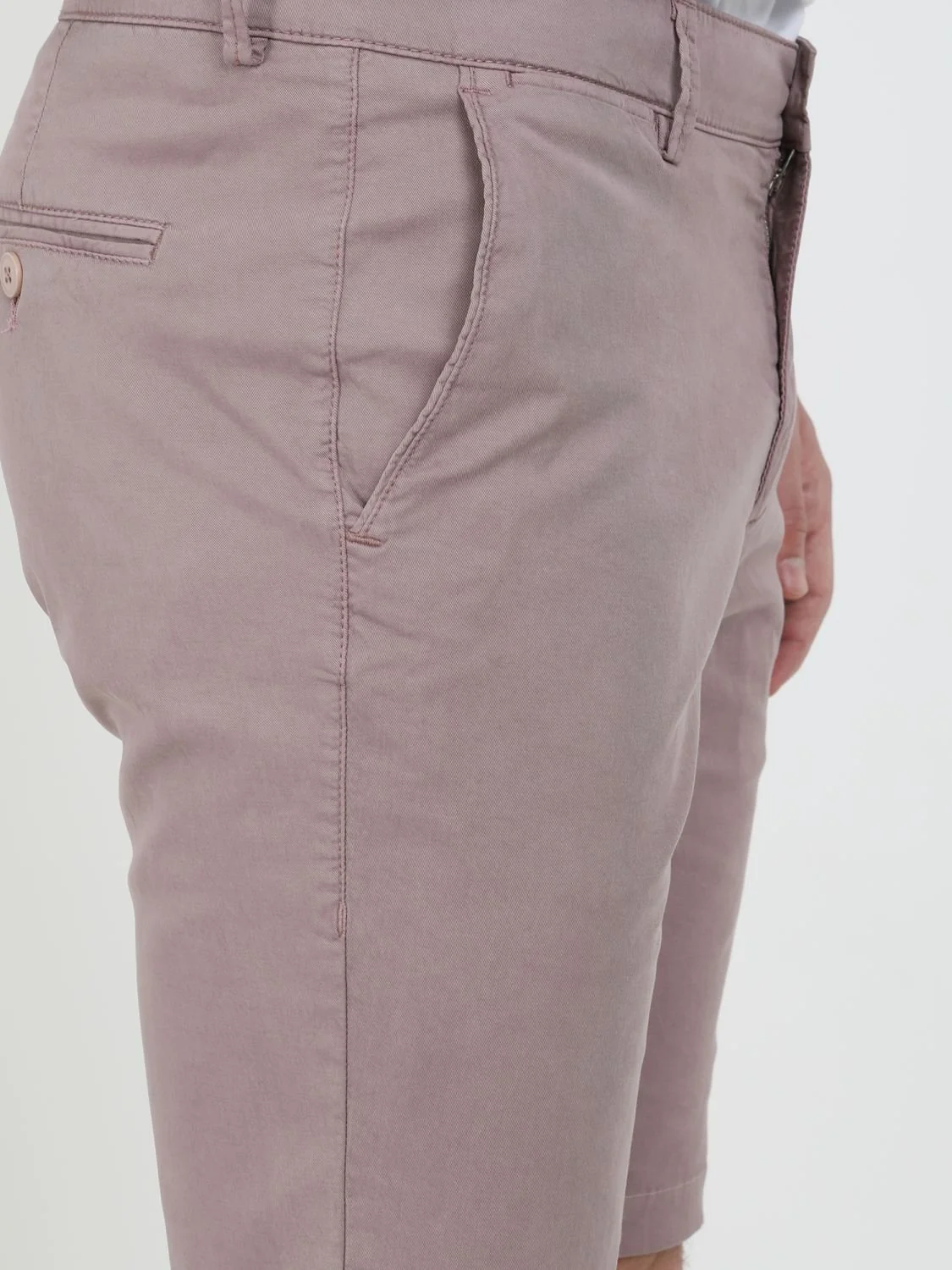 Gül Kurusu Düz Dokuma Slim Fit Casual Pamuk Karışımlı Bermuda - 3