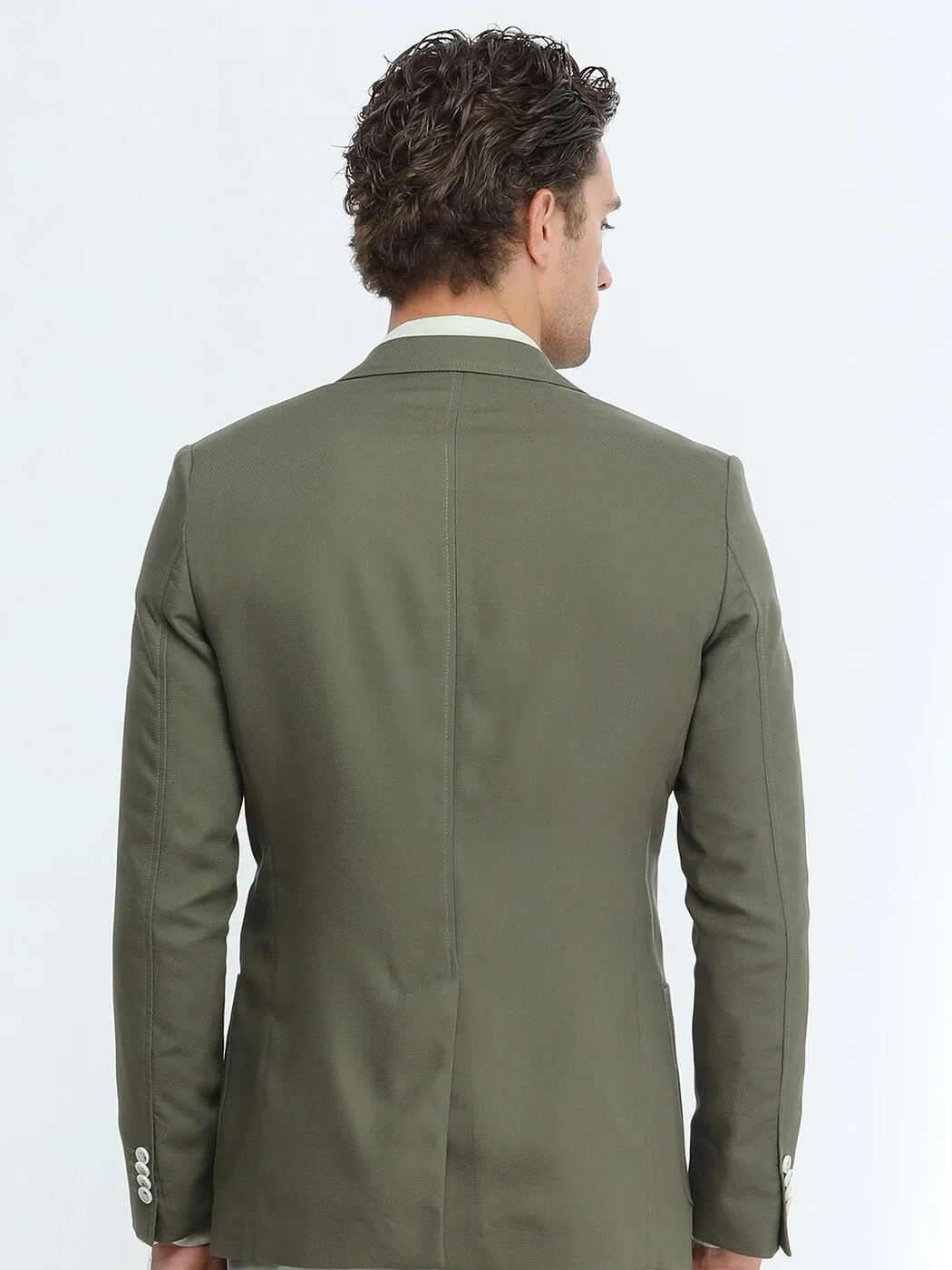 Haki Desenli Modern Fit Ceket - 5