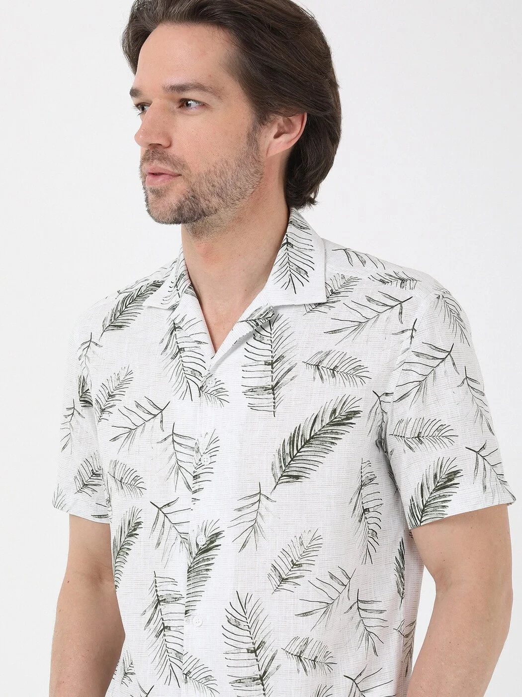 Haki Desenli Regular Fit Dokuma Casual %100 Pamuk Gömlek - 2
